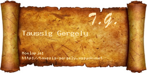 Taussig Gergely névjegykártya